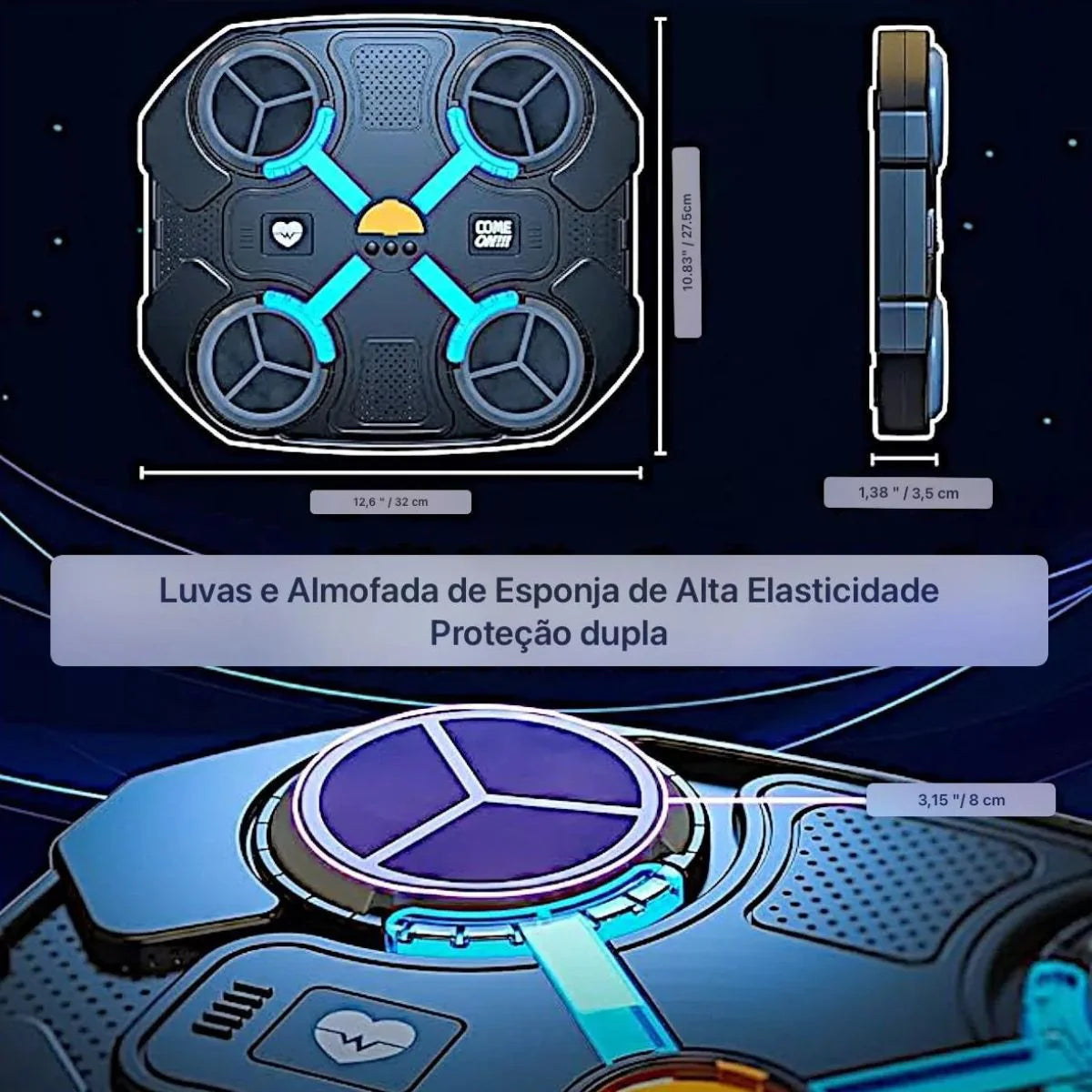 Alvo de Boxe Musical com Bluetooth – Treino Interativo - SKU0004