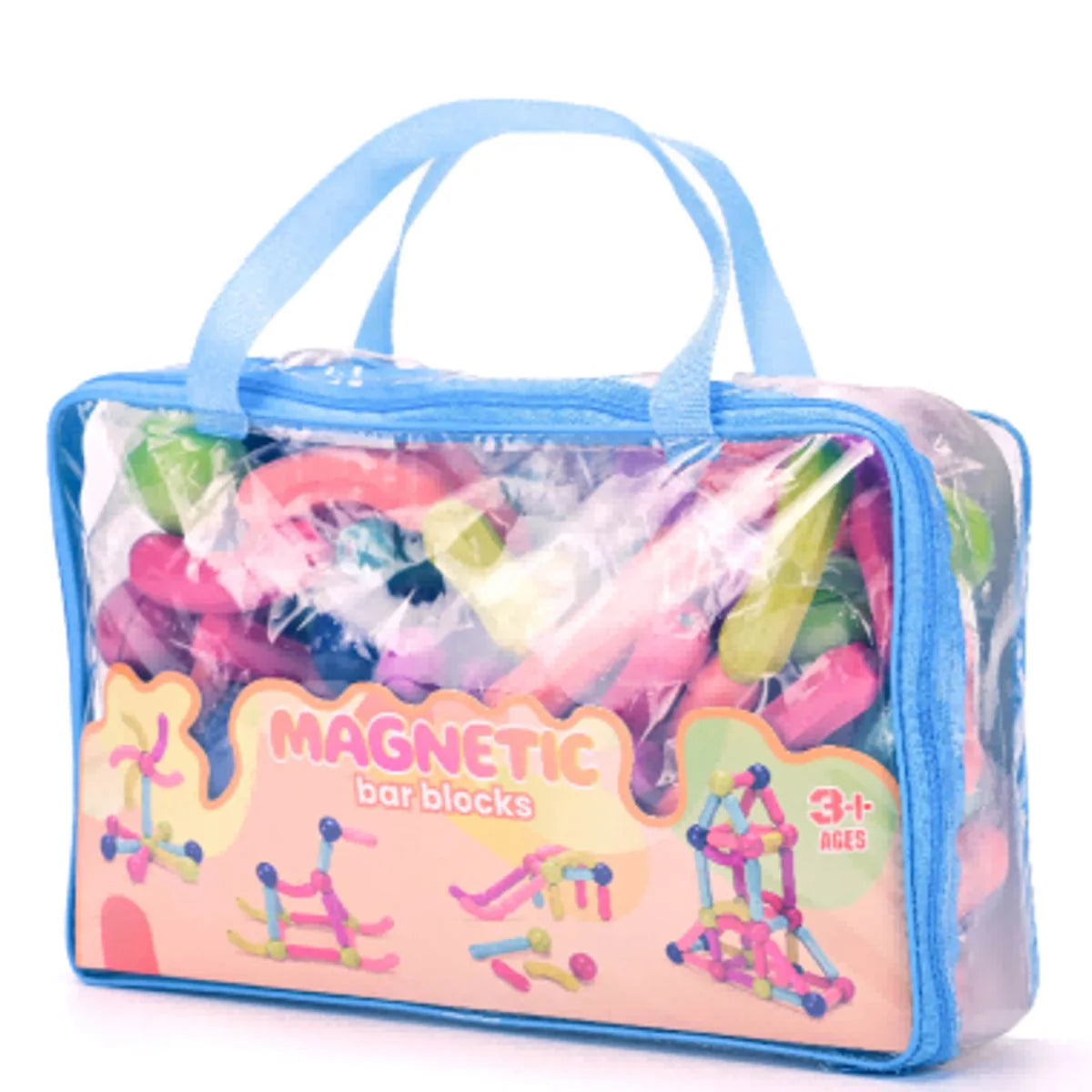 Blocos de Montar Magnéticos Bolas e Bastões Kit de 128 Peças - BJG00040