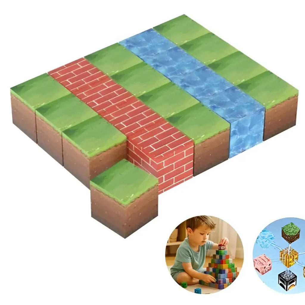 Blocos Magnéticos Minecraft 20 Peças Criativos Infantil- TW883-020