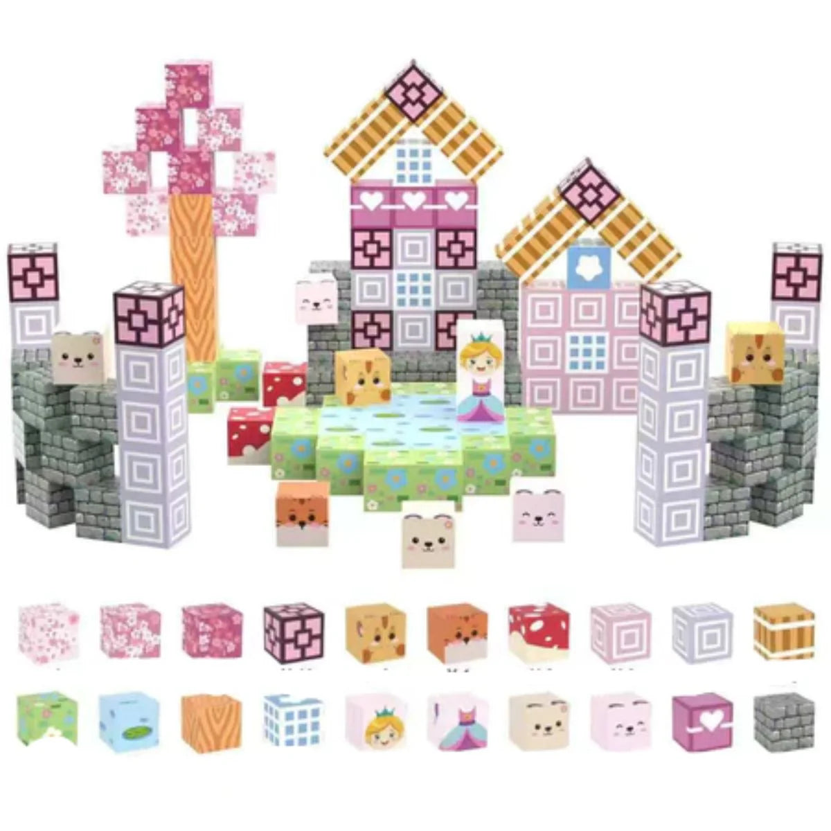 Blocos Magnéticos Cubos de Construção 80 peças – Brinquedo Educativo - TW883-12