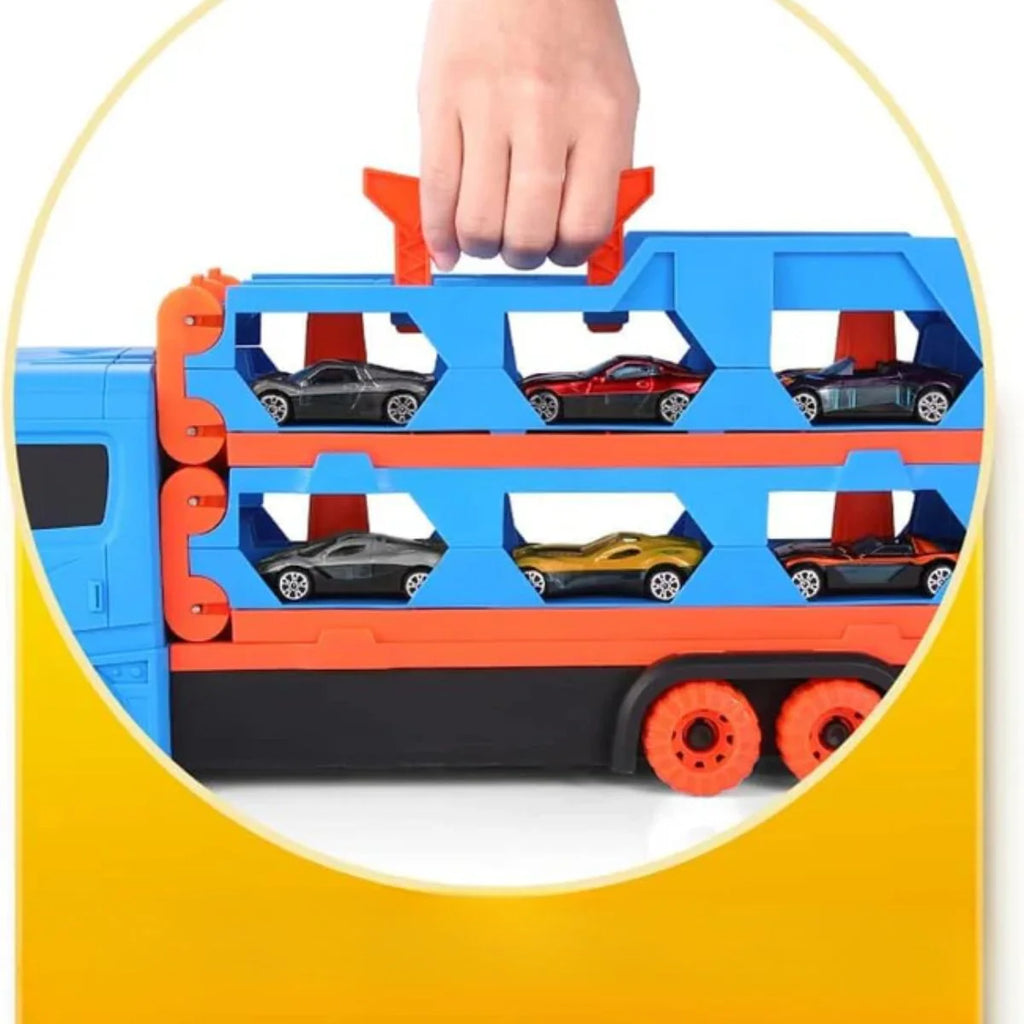 Caminhão Cegonha 6 Carrinhos Vira Pista 1,64m Infantil - TW880-4