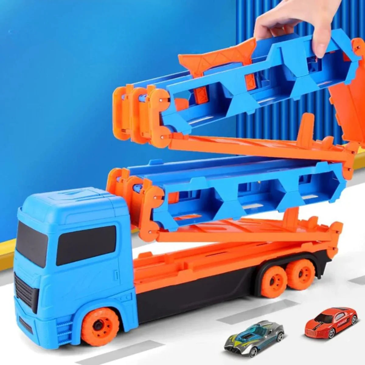 Caminhão Cegonha 6 Carrinhos Vira Pista 1,64m Infantil - TW880-4