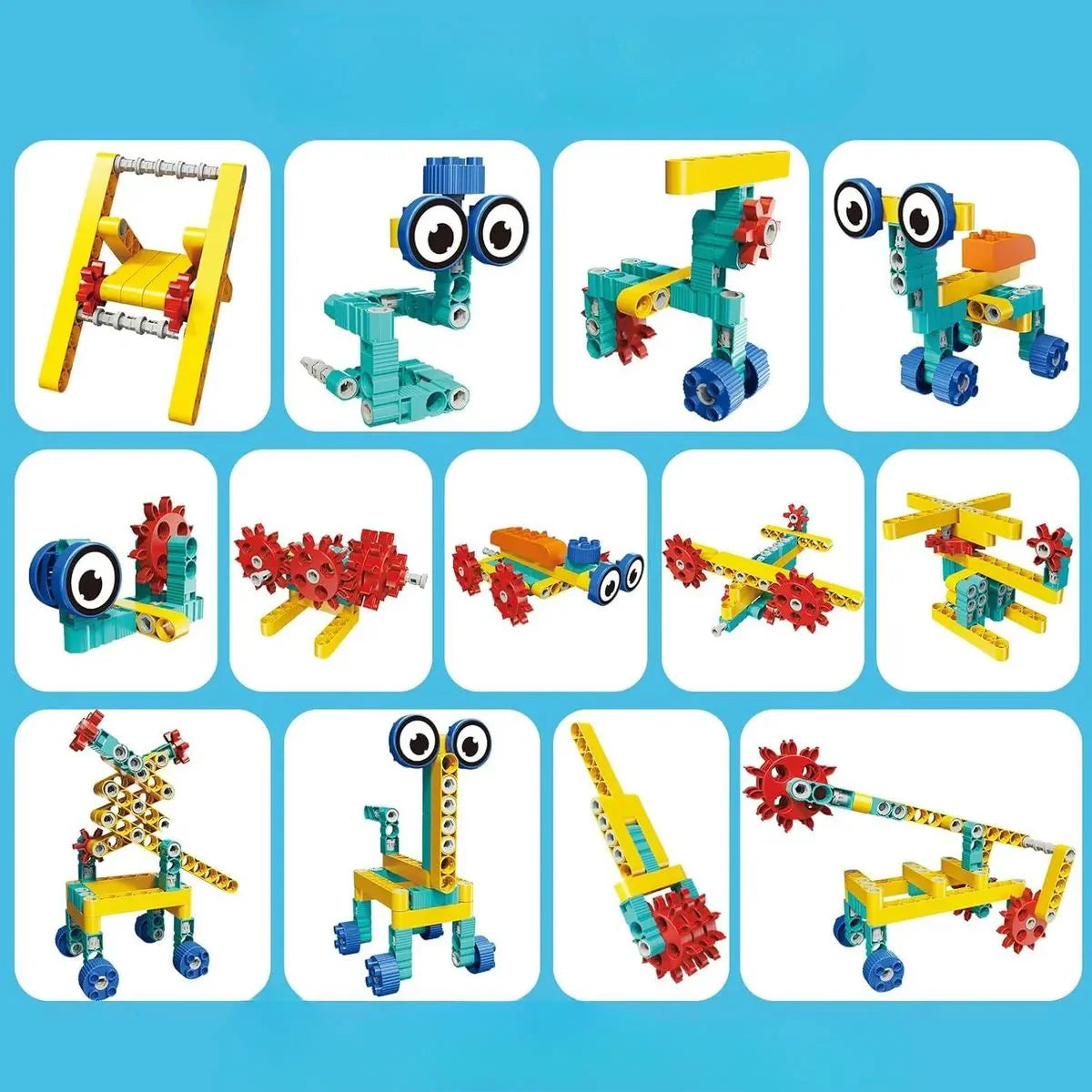 Kit Educativo Blocos De Montar Robô Animais 135 Peças - TW886-365