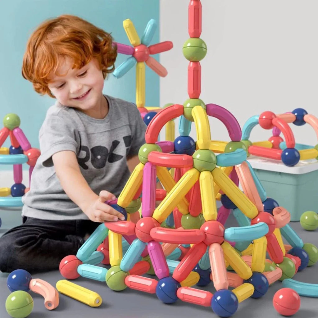 Blocos de Montar Magnéticos Bolas e Bastões Kit 103 peças - UPPER1130