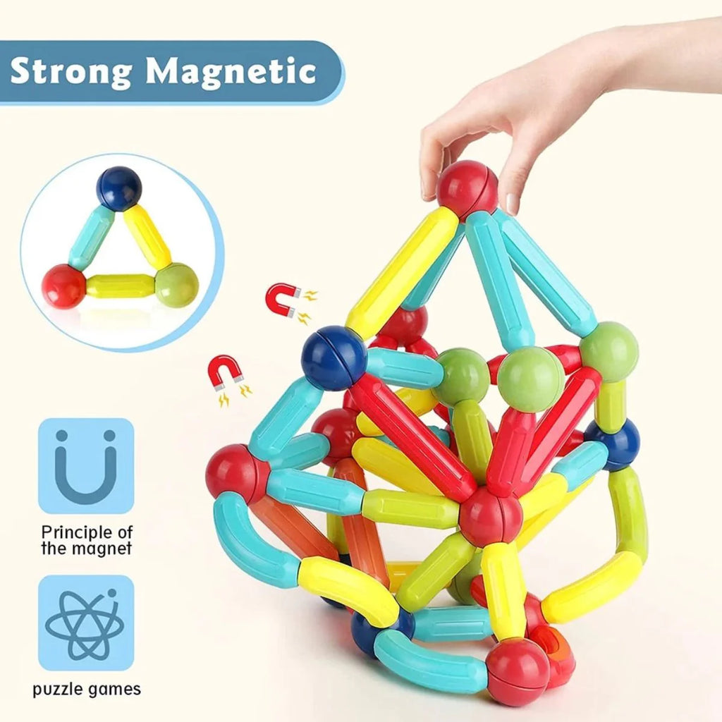 Blocos de Montar Magnéticos Bolas e Bastões Kit 103 peças - UPPER1130