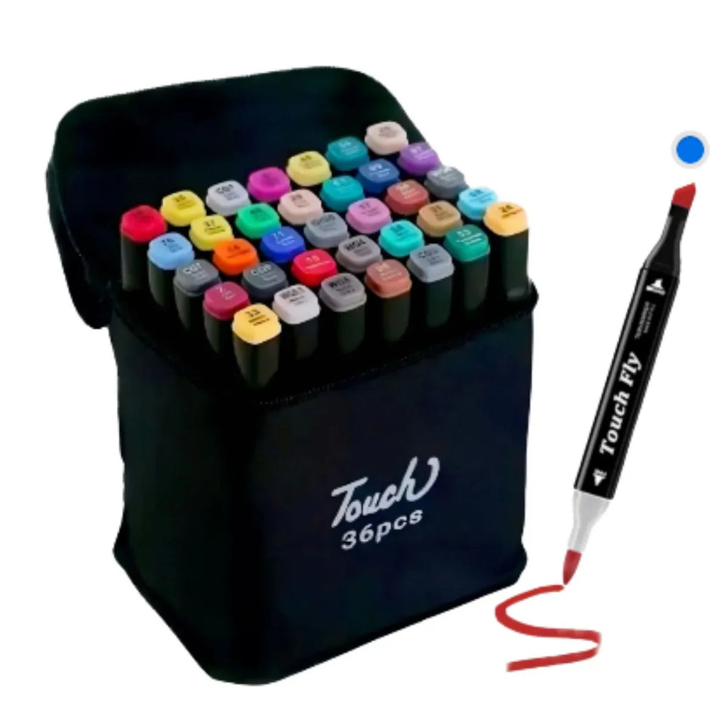 Kit Canetinhas Touch 36 Cores com Ponta Dupla e Estojo - MCA00002